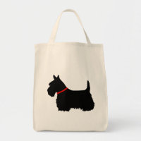 Scottish-Terrier-Schwarzes, cletic Zopf, roter
