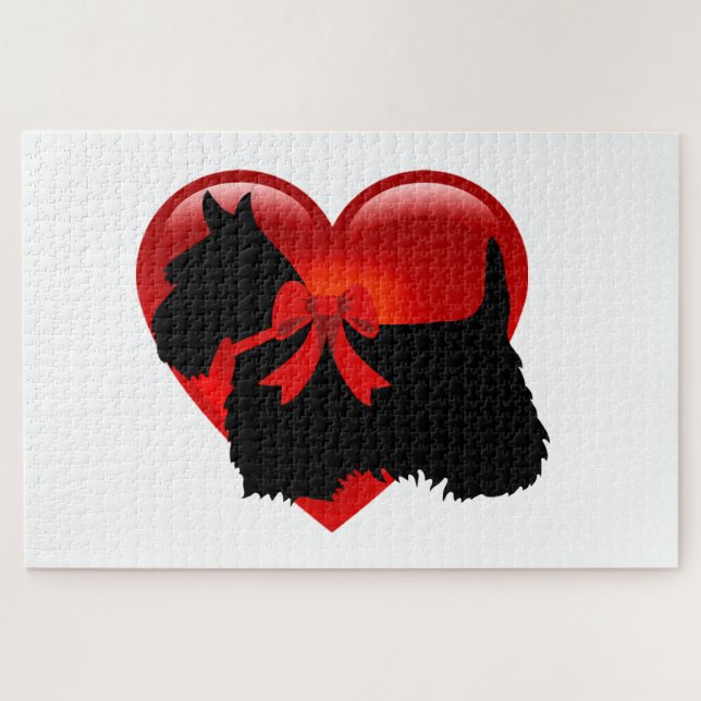 Scottish-Terrier schwarzes sihouette heart/1014 (Horizontal)
