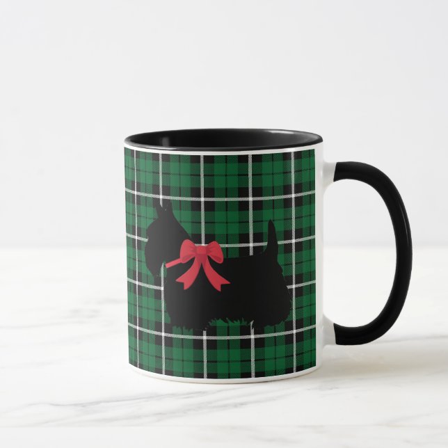 Scottish Terrier, Scotland dog, Kelly green karier Tasse (Rechts)
