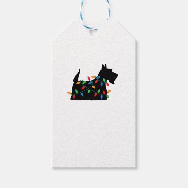 Scottish Terrier Scottie Dog Christmas Lights Gift Geschenkanhänger (Vorderseite)