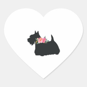 Scottish Terrier Scottie Dog Herz-Aufkleber
