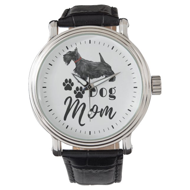 Scottish Terrier Scottie Dog Mama Armbanduhr (Vorderseite)