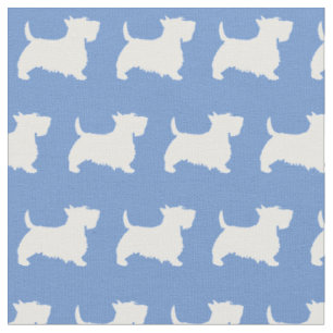 Scottish Terrier Scottie Dog Pet Scotty Light Blue Stoff