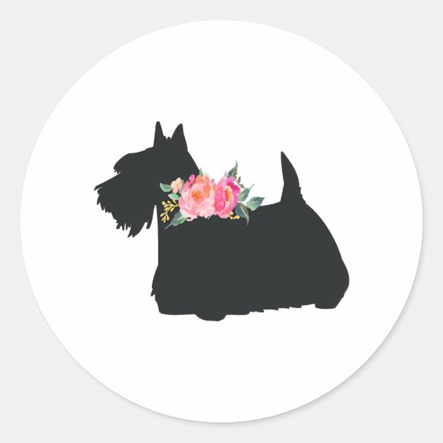 Scottish Terrier Scottie Dog Runder Aufkleber (Vorderseite)