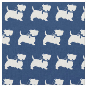 Scottish Terrier Scottie Dog Scotty Navy Blue Stoff