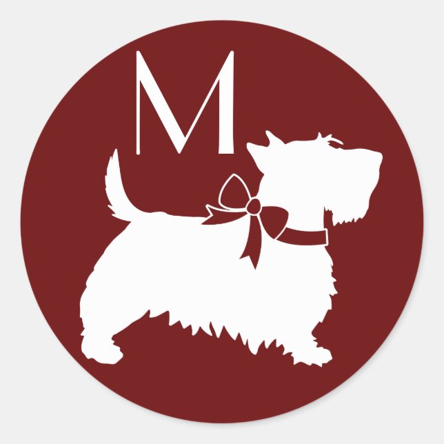 Scottish Terrier Scotty Dog Puppy Scottie Classic Runder Aufkleber (Vorderseite)