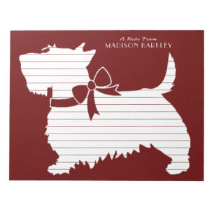 Scottish Terrier Scotty Dog Puppy Scottie Notepad Notizblock