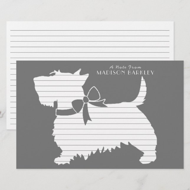 Scottish Terrier Scotty Dog Puppy Scottie Statione Briefpapier (Vorne/Hinten)
