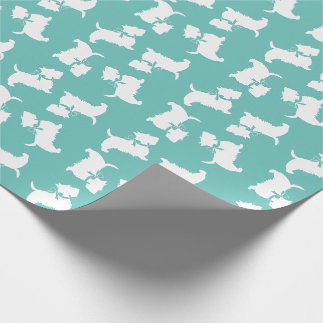 Scottish Terrier Scotty Dog Puppy Scottie Wrapping Geschenkpapier (Ecke)