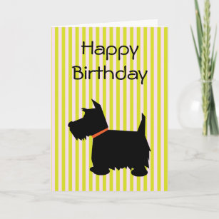 Scottish Terrier Silhouette Geburtstagskarte Karte