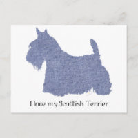 Scottish Terrier Silhouette in Denim