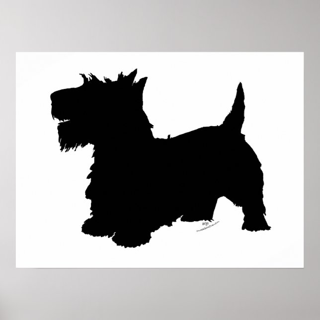 Scottish Terrier Silhouette Poster (Vorne)