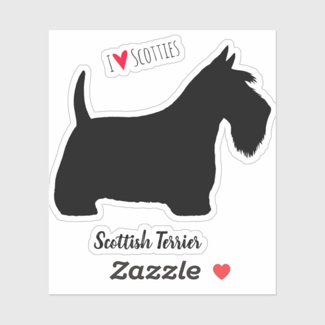 Scottish Terrier Silhouette Scottie Dog Aufkleber (Blatt)