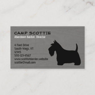 Scottish Terrier Silhouette Wood Grain Style Visitenkarte