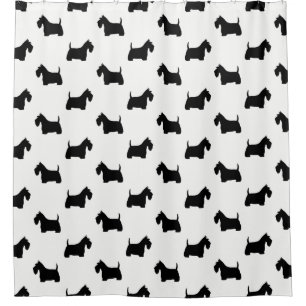 Scottish Terrier Silhouetten Pattern Duschvorhang