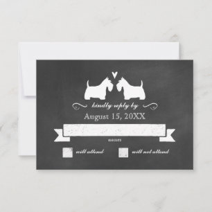 Scottish Terrier Silhouettes Mariage RSVP Réponse