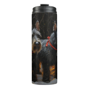 Scottish Terrier Snowy Sleigh Weihnachtsdekor Thermosbecher