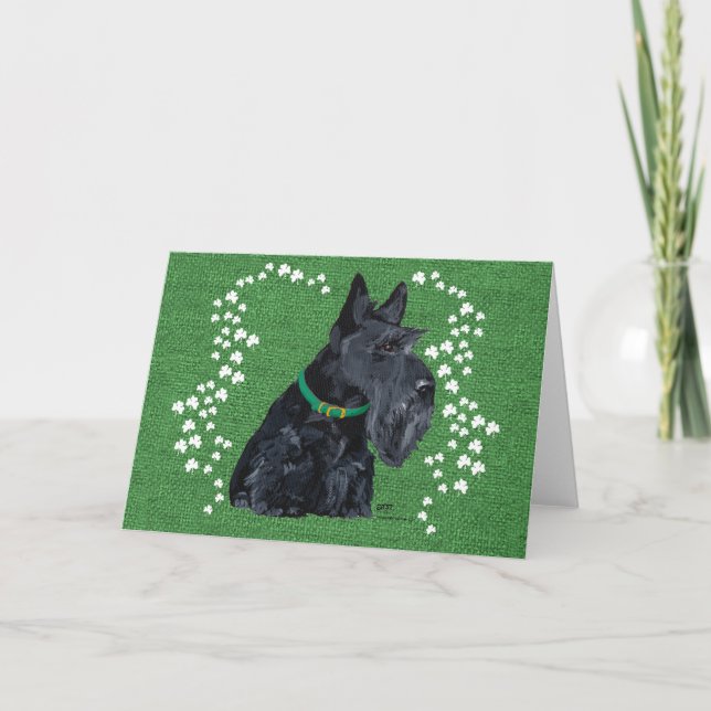 Scottish Terrier St Patricks Day Karte (Vorderseite)