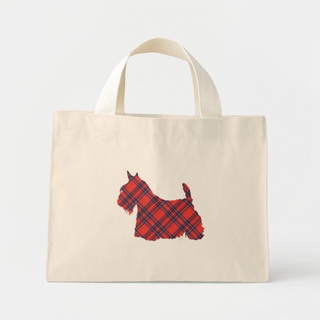 Scottish Terrier Stewart Tartan Mini Stoffbeutel (Vorne)