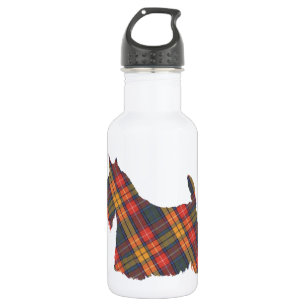 Scottish Terrier Tartan Silhouette Trinkflasche