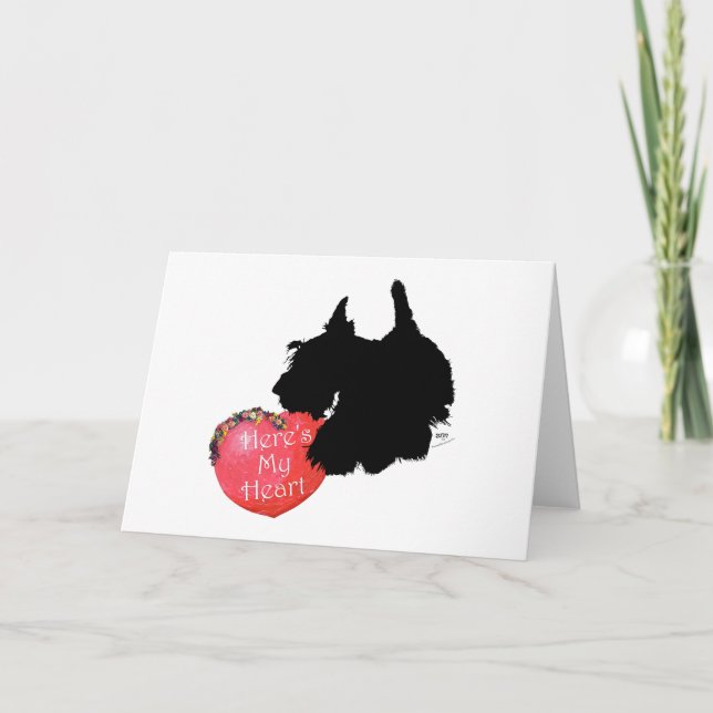 Scottish Terrier Valentine Feiertagskarte (Vorderseite)