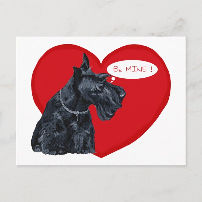 Scottish Terrier Valentine Feiertagspostkarte (Vorderseite)