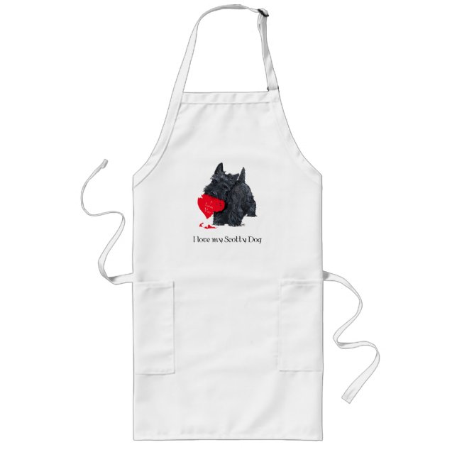 Scottish Terrier Valentine Lange Schürze (Vorne)