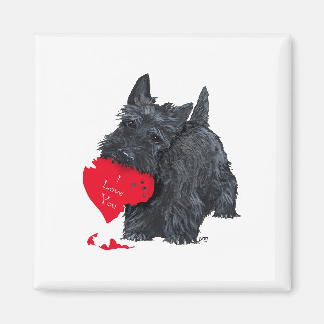 Scottish Terrier Valentine Magnet (Vorne)