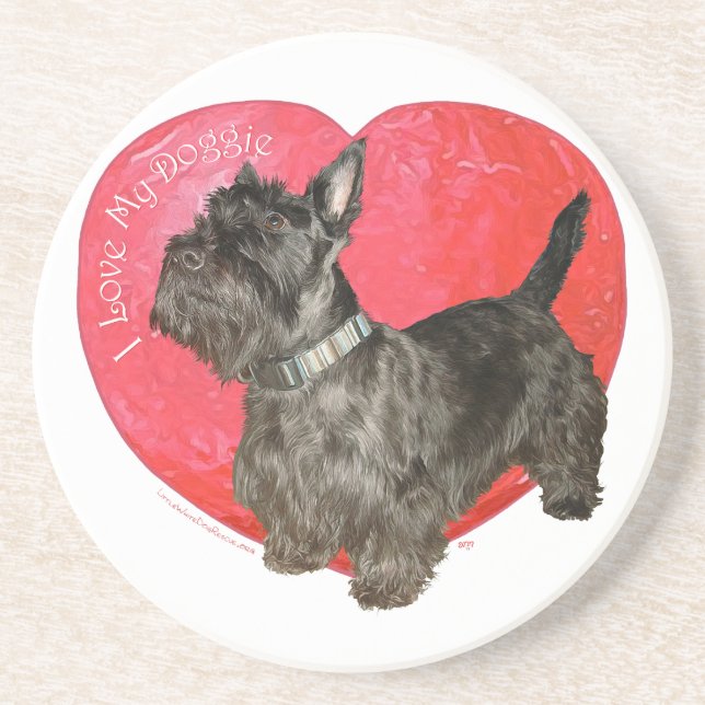 Scottish Terrier Valentine Untersetzer (Vorne)