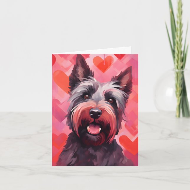 Scottish Terrier Valentinstag Karte (Vorderseite)