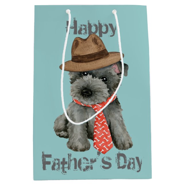 Scottish Terrier Vater Medium Gift Bag Mittlere Geschenktüte (Vorderseite)