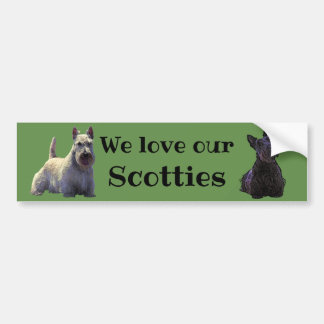 Scottish Terrier, We Liebe our, Scottish/Black Autoaufkleber
