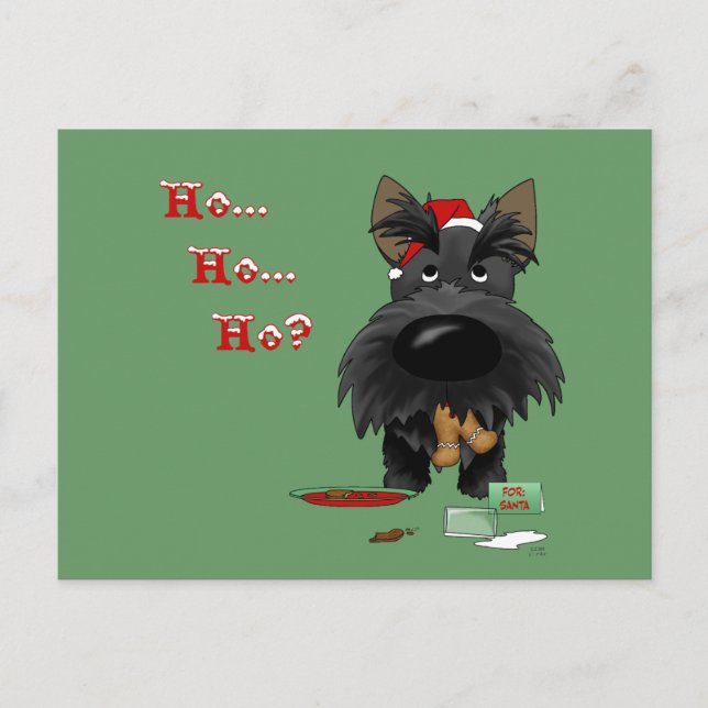 Scottish-Terrier-Weihnachten Feiertagspostkarte (Vorderseite)