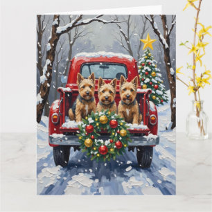 Scottish Terrier Weihnachten Roter LKW Urlaub Karte