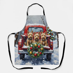 Scottish Terrier Weihnachten Roter LKW Urlaub Schürze