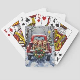 Scottish Terrier Weihnachten Roter LKW Urlaub Spielkarten