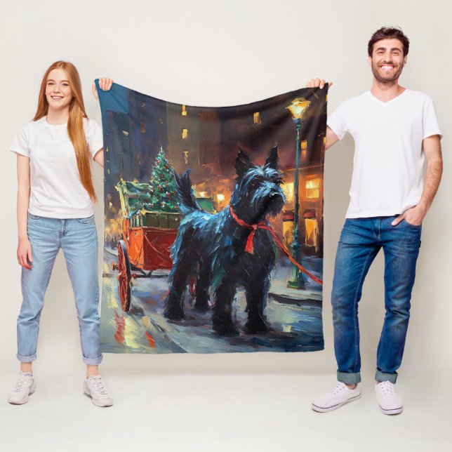 Scottish Terrier Weihnachtsfeiersaison Fleecedecke (Beispiel)