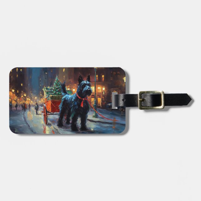Scottish Terrier Weihnachtsfeiersaison Gepäckanhänger (Vorderseite horizontal)