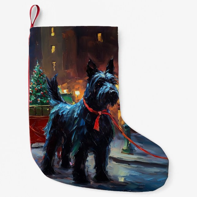 Scottish Terrier Weihnachtsfeiersaison Kleiner Weihnachtsstrumpf (Vorderseite)