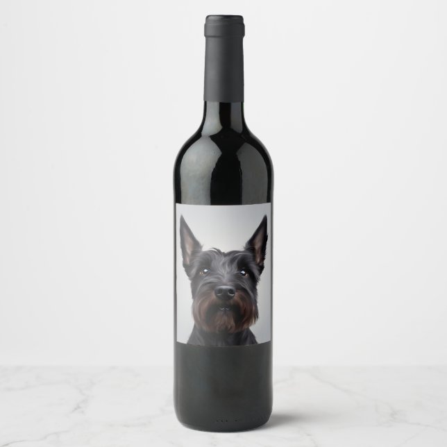 Scottish Terrier Weinetikett (Vorderseite)