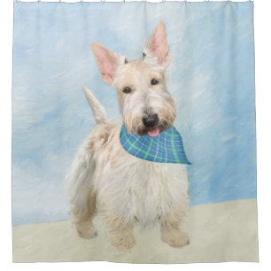 Scottish Terrier Wheaten Dog Malerei Original Art Duschvorhang