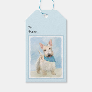 Scottish Terrier Wheaten Dog Malerei Original Art Geschenkanhänger