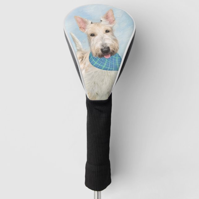 Scottish Terrier Wheaten Dog Malerei Original Art Golf Headcover (Vorderseite)