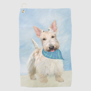 Scottish Terrier Wheaten Dog Malerei Original Art Golfhandtuch