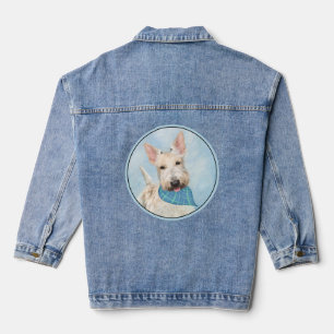 Scottish Terrier Wheaten Dog Malerei Original Art Jeansjacke