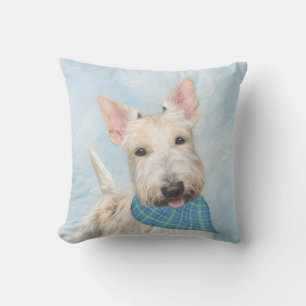 Scottish Terrier Wheaten Dog Malerei Original Art Kissen