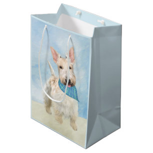Scottish Terrier Wheaten Dog Malerei Original Art Mittlere Geschenktüte