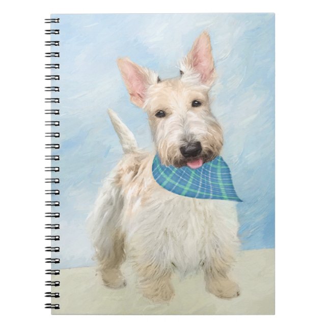 Scottish Terrier Wheaten Dog Malerei Original Art Notizblock (Vorderseite)
