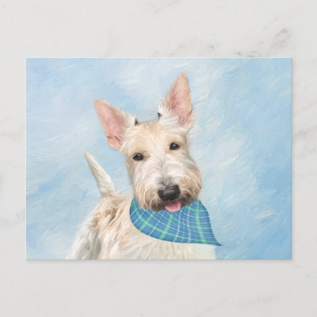 Scottish Terrier Wheaten Dog Malerei Original Art Postkarte (Vorderseite)