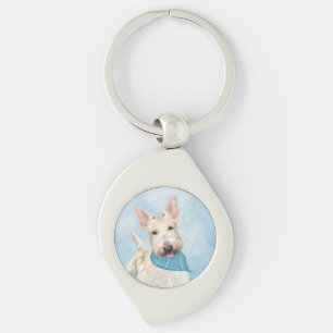 Scottish Terrier Wheaten Dog Malerei Original Art Schlüsselanhänger